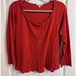 James Perse cotton 3/4 length tee. Burnt orange.